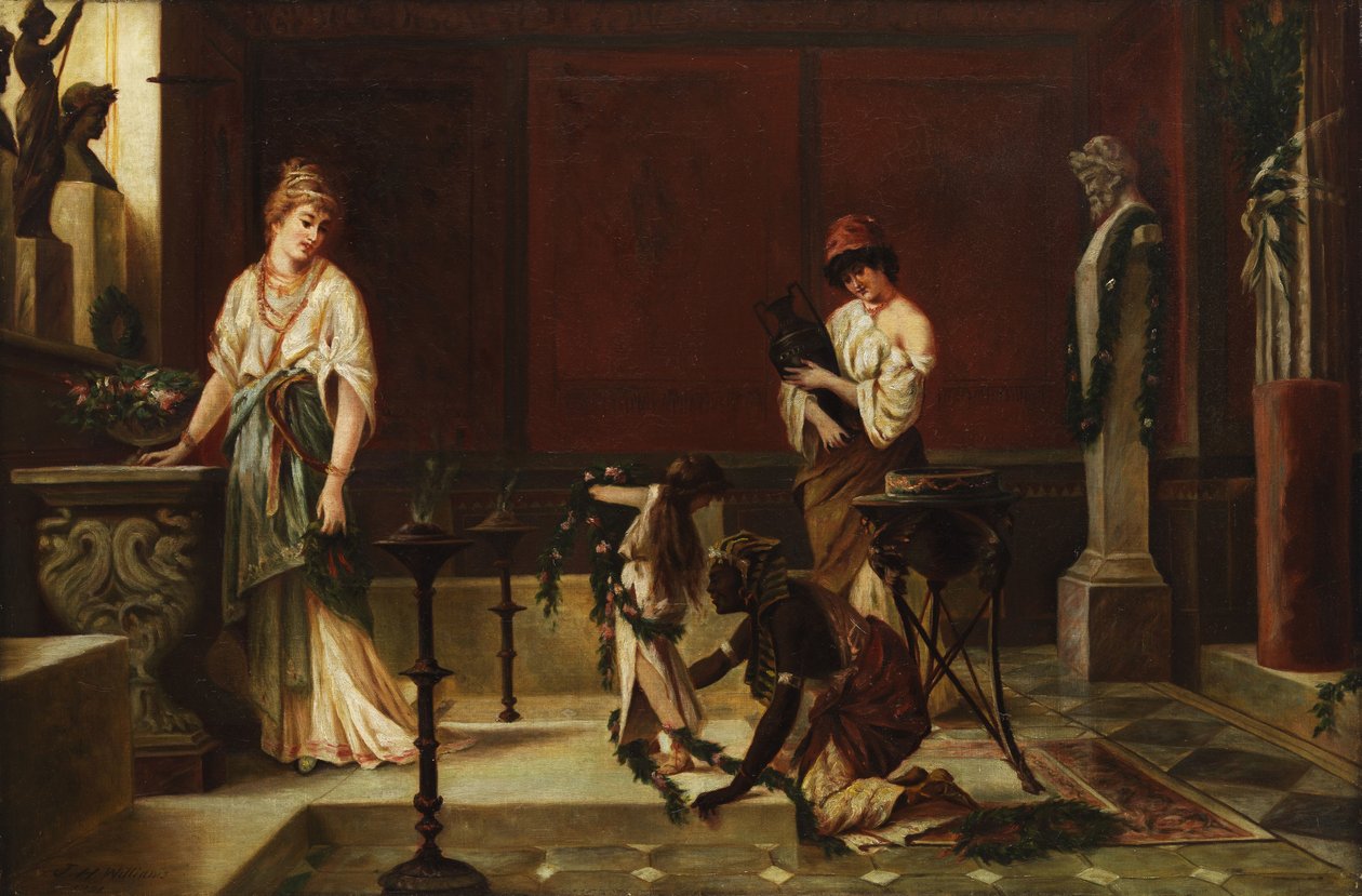 Antigo interior romano com figuras de John Haynes Williams