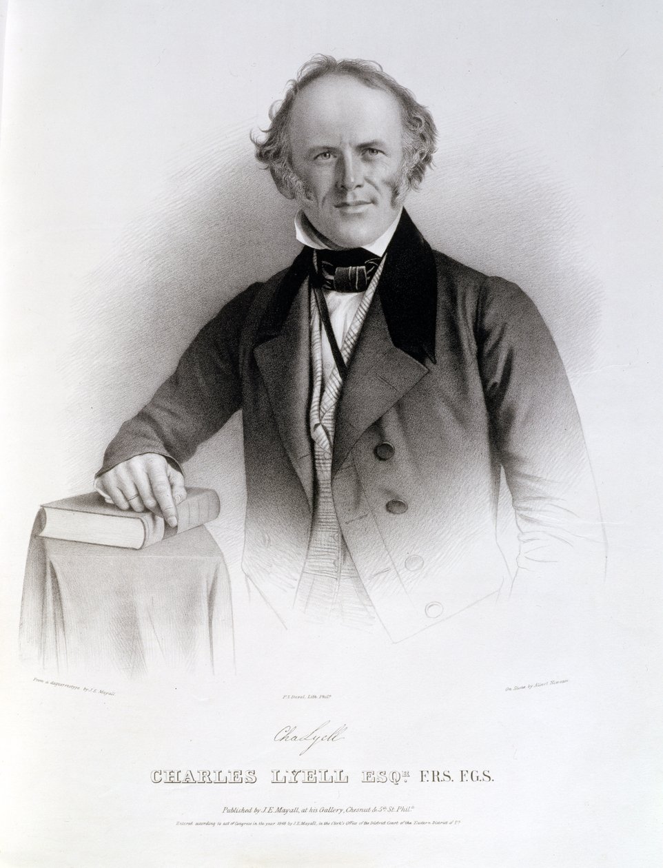 Charles Lyell (1797-1875) gravado por Albert Newsam de John Jabez Edwin Paisley Mayall