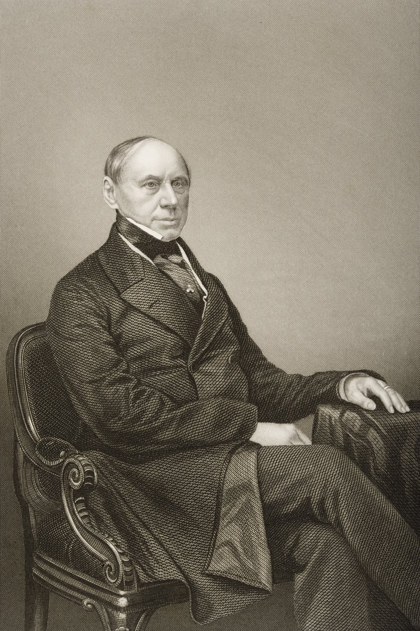 Conde Ernst Philipp Brunnow (1797-1875) gravado por DJ Pound de uma fotografia, de "A Sala de Estar de Personagens Eminentes, Volume 2", publicado em Londres, 1860 de John Jabez Edwin Paisley Mayall
