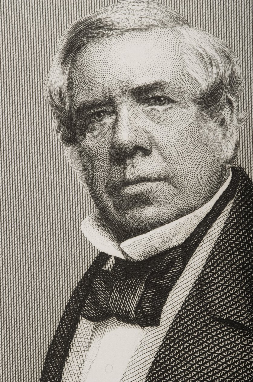 David Roberts (1796-1864), gravado por DJ Pound a partir de uma fotografia, de "A Sala de Estar de Personagens Eminentes, Volume 2", publicado em Londres, 1860 (detalhe de 266636) de John Jabez Edwin Paisley Mayall