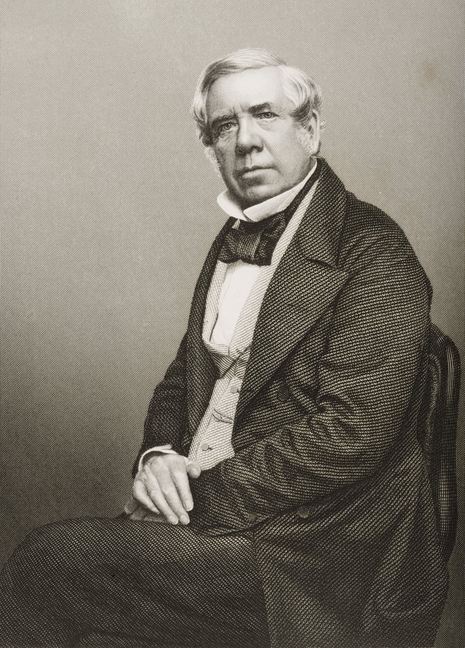 David Roberts (1796-1864), gravado por DJ Pound a partir de uma fotografia, de &39;A Sala de Desenho de Personagens Eminentes, Volume 2&39;, publicado em Londres, 1860 (ver 266637 para detalhes) de John Jabez Edwin Paisley Mayall