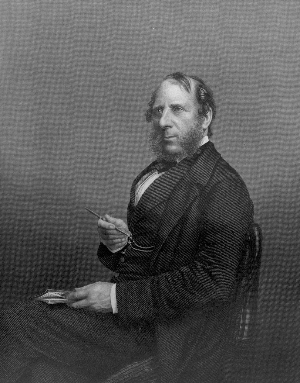 George Cruikshank Esq, de &39;A Galeria de retratos de sala de desenho de personagens eminentes&39; gravada por D. J Pound, 1861 de John Jabez Edwin Paisley Mayall