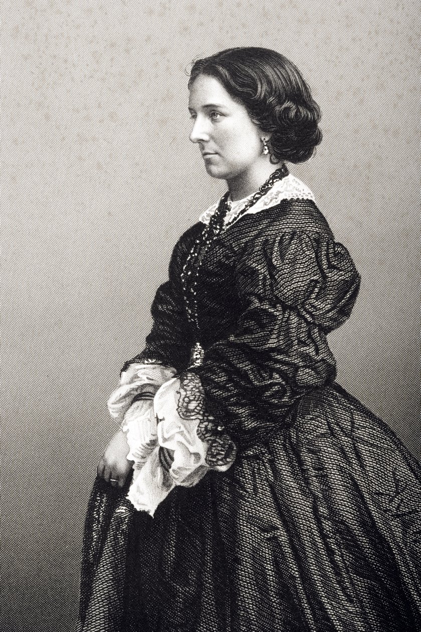 Madame Constance Nantier-Didiee (1832-1867) gravada por DJ Pound de uma fotografia, de "A Sala de Estar de Personagens Eminentes, Volume 2", publicada em Londres, 1860 (gravura) de John Jabez Edwin Paisley Mayall