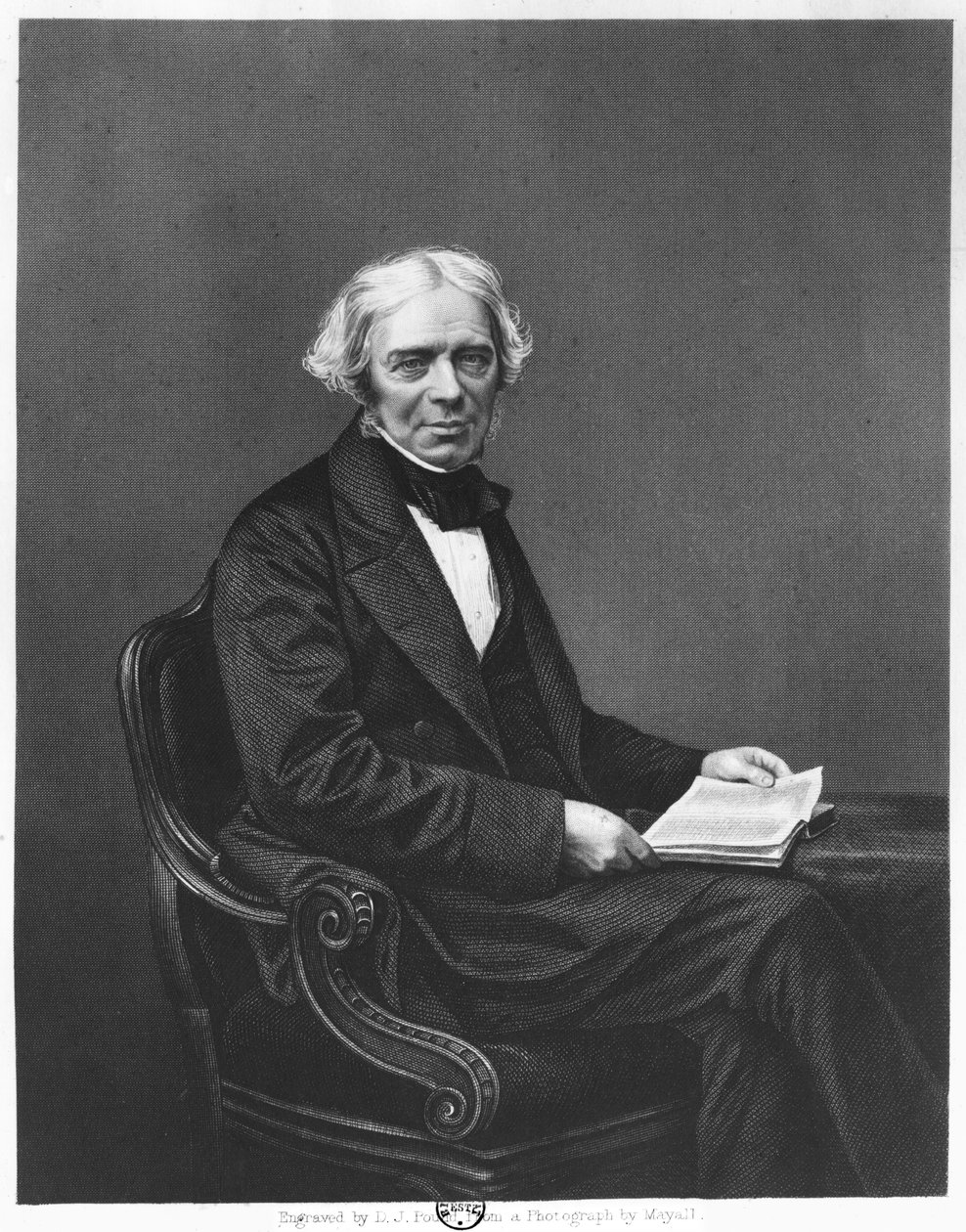Retrato de Michael Faraday (1791-1867) gravado por DJ Pound de uma fotografia de John Jabez Edwin Paisley Mayall