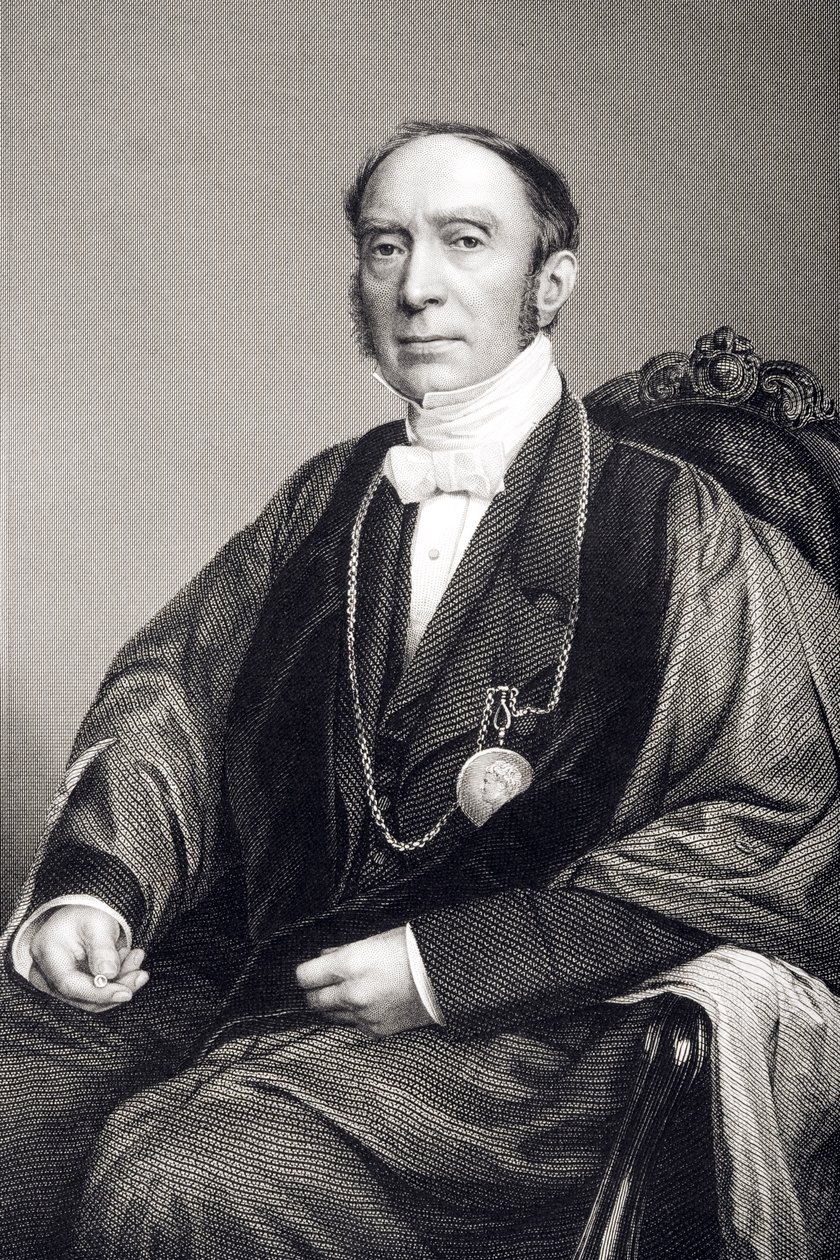 Sir Charles Locke Eastlake (1793-1865), gravado por DJ Pound a partir de uma fotografia, de &39;A Sala de Estar de Personagens Eminentes, Volume 2&39;, publicado em Londres, 1860 de John Jabez Edwin Paisley Mayall