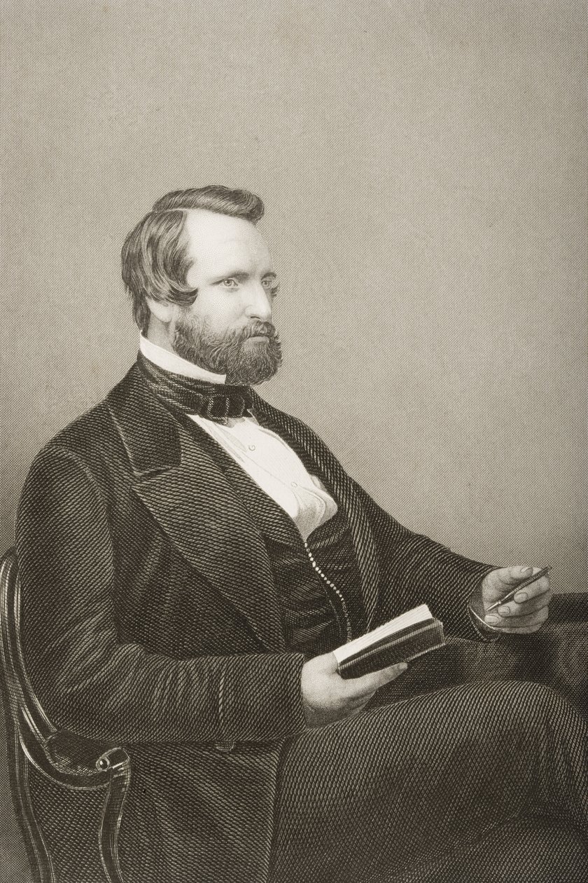 Sir Francis Crossley Baronet (1817-72) gravado por DJ Pound de uma fotografia, de &39;A Sala de Estar de Personagens Eminentes, Volume 2&39;, publicado em Londres, 1860 de John Jabez Edwin Paisley Mayall