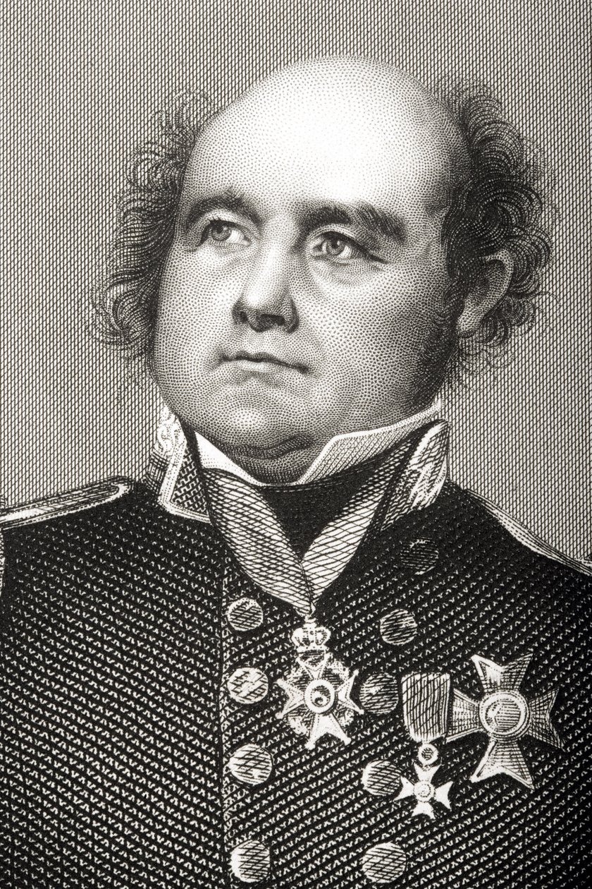 Sir John Franklin (1786-1847), gravado por DJ Pound a partir de uma fotografia, de "A Sala de Estar de Personagens Eminentes, Volume 2", publicado em Londres, 1860 (detalhe de 266369) de John Jabez Edwin Paisley Mayall