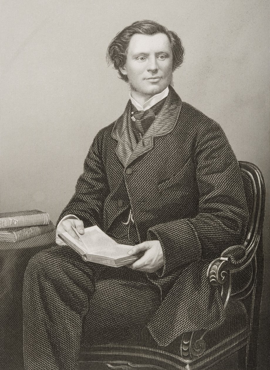 William Coutts Keppel (1832-94) Visconde Bury, gravado por DJ Pound de uma fotografia, de "A Sala de Estar de Personagens Eminentes, Volume 2", publicado em Londres, 1860 de John Jabez Edwin Paisley Mayall