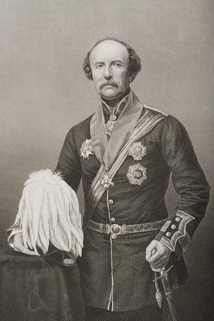 William Fenwick Williams de Kars (1800-83) KCB, gravado por DJ Pound de uma fotografia, de "A Sala de Estar de Personagens Eminentes, Volume 2", publicado em Londres, 1860 de John Jabez Edwin Paisley Mayall