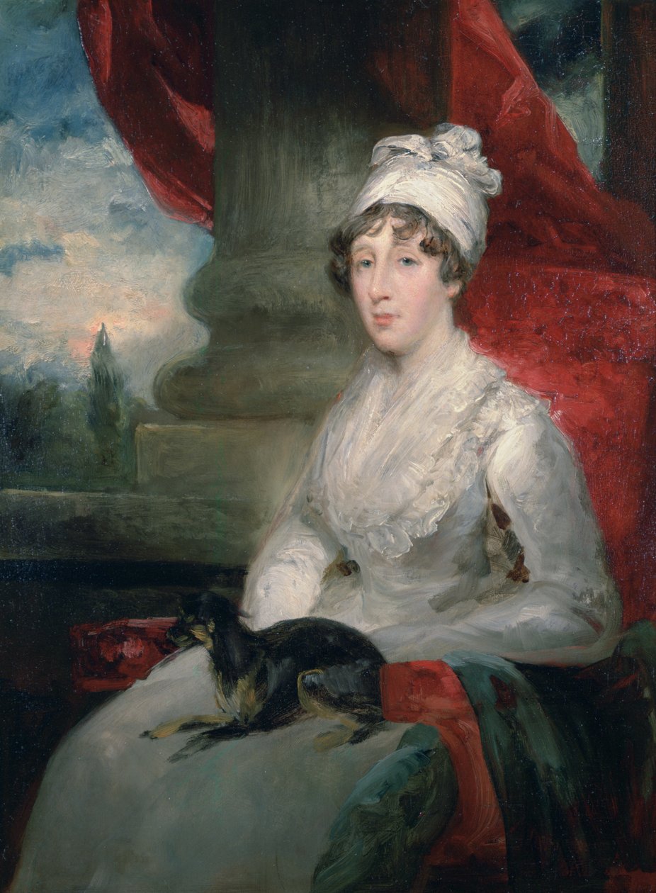 Um retrato inacabado da Sra. Soane, pintado a partir de um esboço a lápis por J. Flaxman e uma miniatura, 1831 de John Jackson