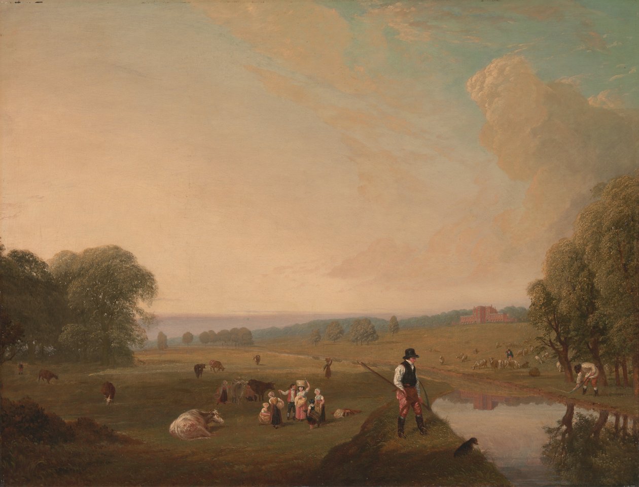 Uma visão do Theobalds Park, Hertfordshire de John James Chalon
