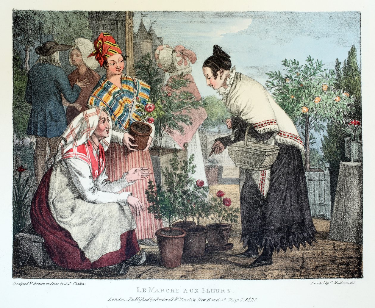 The Flower March, publicado por Rodwell e Martin, 1820 de John James Chalon