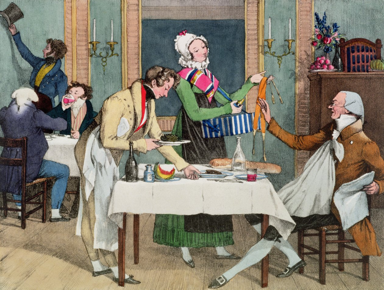 Le Restaurant, pub. por Rodwell e Martin, 1820 de John James Chalon