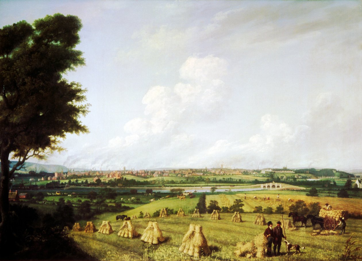 Vista de Preston de Penwortham Mill, 1821 de John Jenkinson