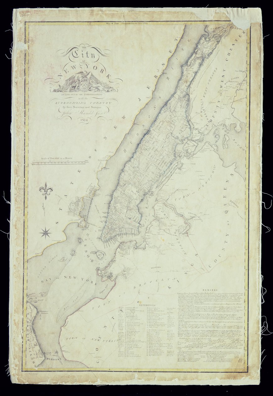 Mapa da cidade de Nova York, conforme apresentado pelos comissários, 1814 de John Jr. Randel