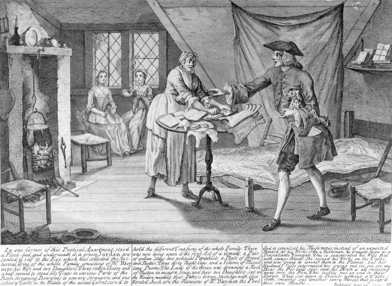 Uma descrição das misérias de um poeta garreteer, 1751 de John June