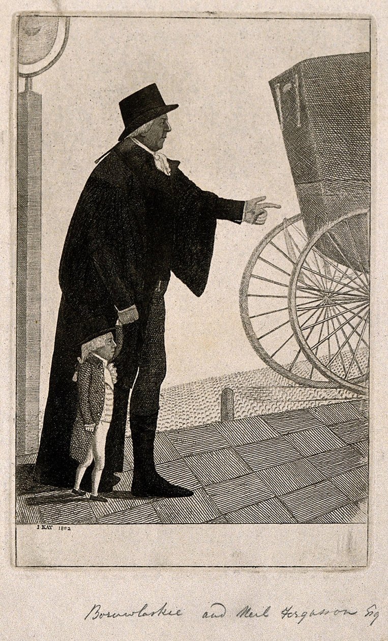 Jozef Boruwlaski, um anão, e Neil Fergusson, 1802 de John Kay