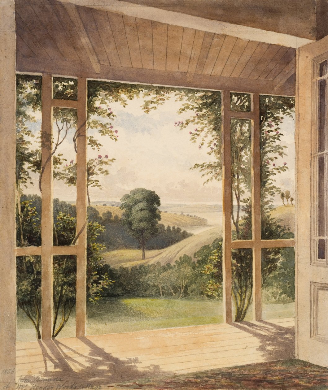Auckland, da varanda do Sr. Leitor Woods Cottage de John Kinder
