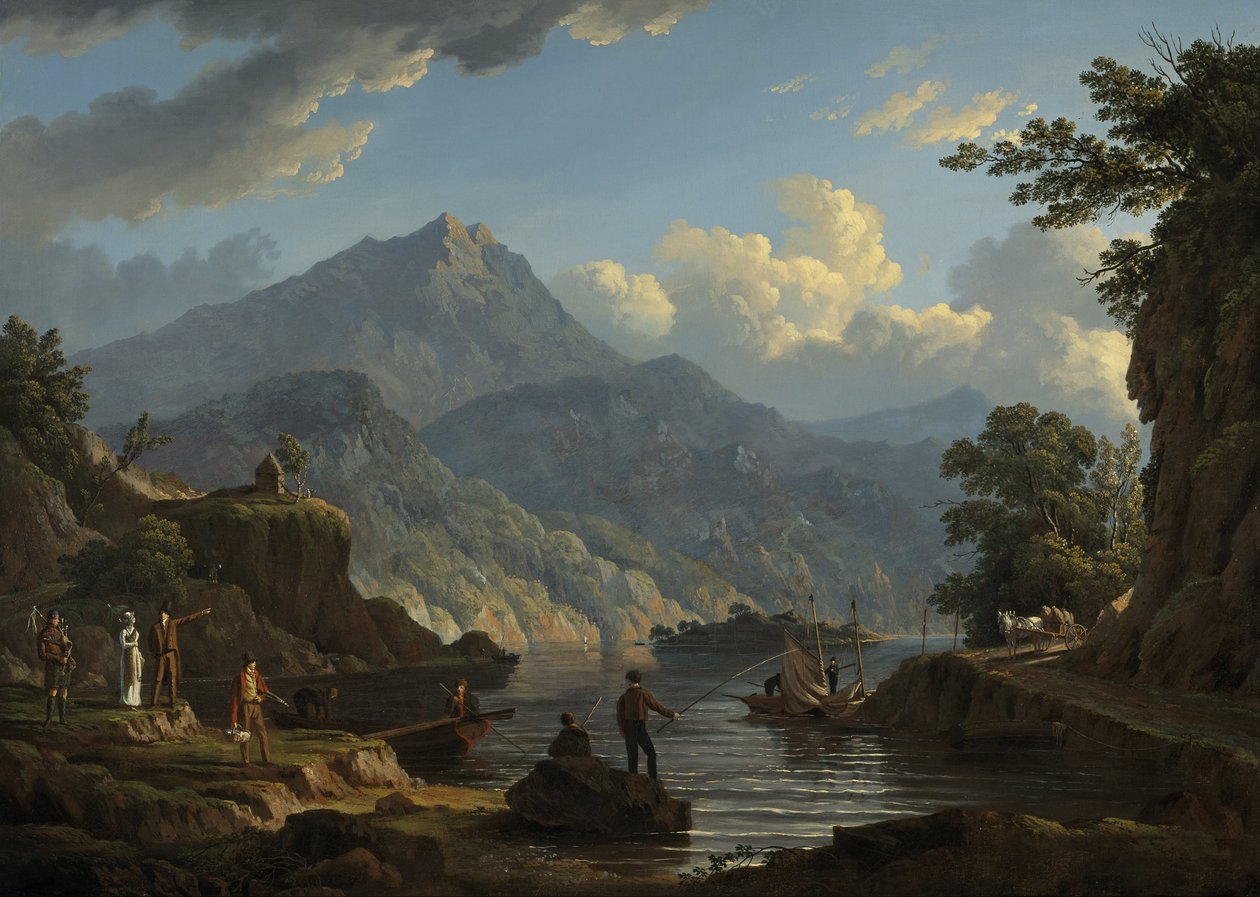 Paisagem com turistas no Loch Katrine de John Knox