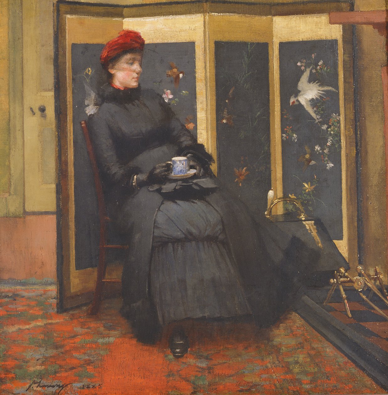 Um Visitante, 1885 de John Lavery