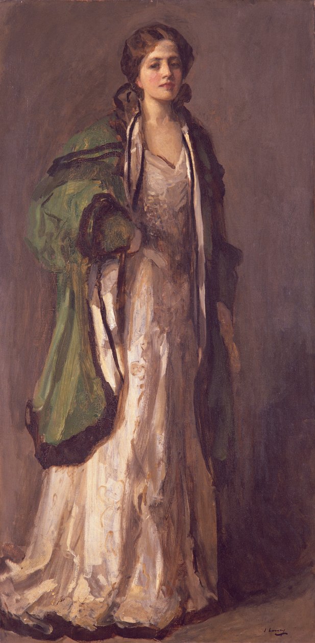 Retrato de uma senhora em um casaco verde, 1903 de John Lavery