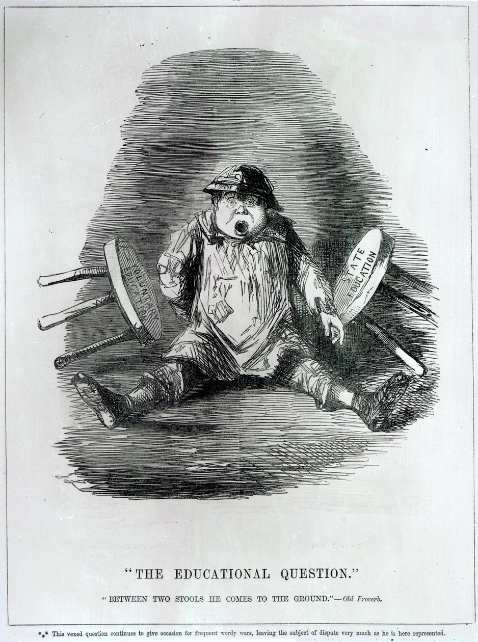 &39;The Educational Question&39;, 1846, de &39;Punch&39;, publicado em 1864 de John Leech