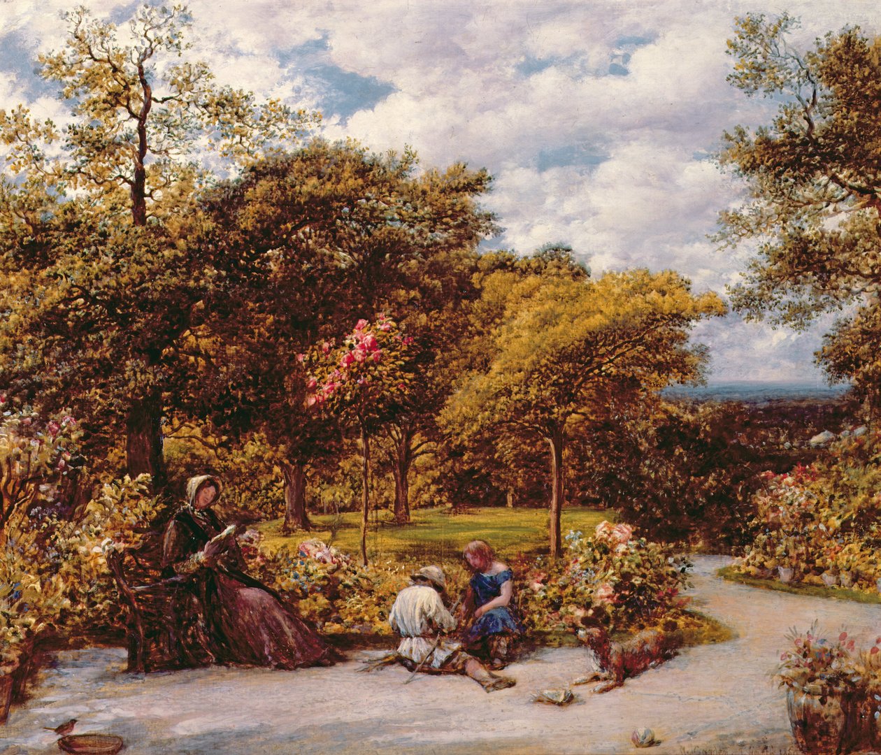 Meu jardim em Redhill, 1859 de John Linnell