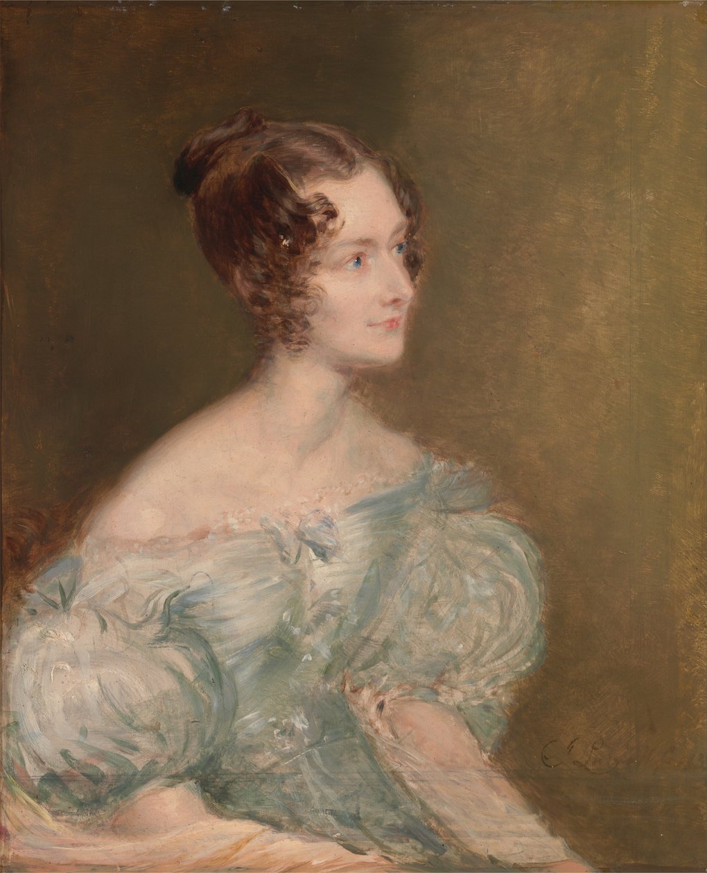 Retrato de uma mulher, provavelmente a sra. Price of Rugby de John Linnell