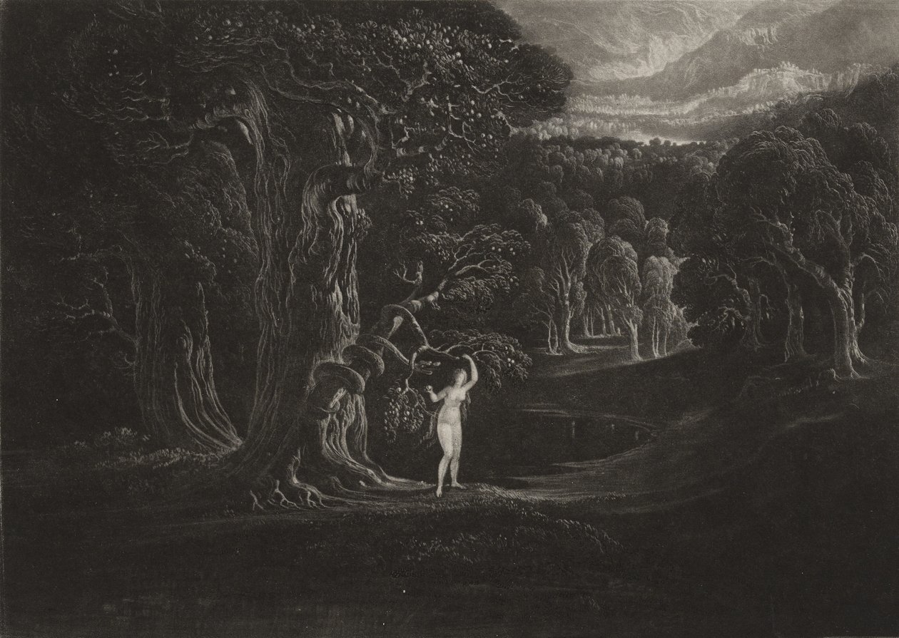 Satanás Tentando Eva, c.1827 (mezzotint) de John Martin