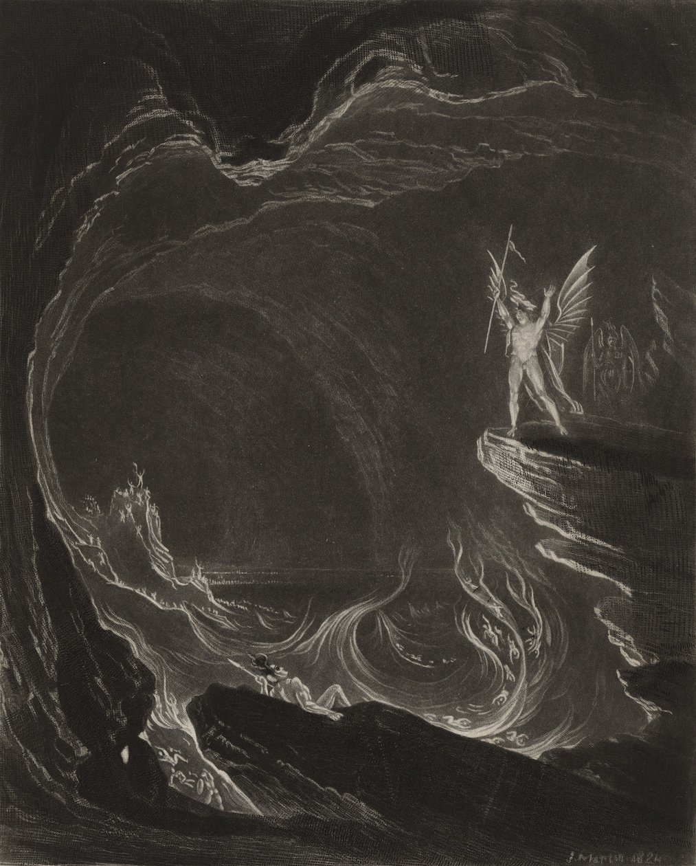 Satanás e os anjos caídos, c.1827 (mezzotint) de John Martin