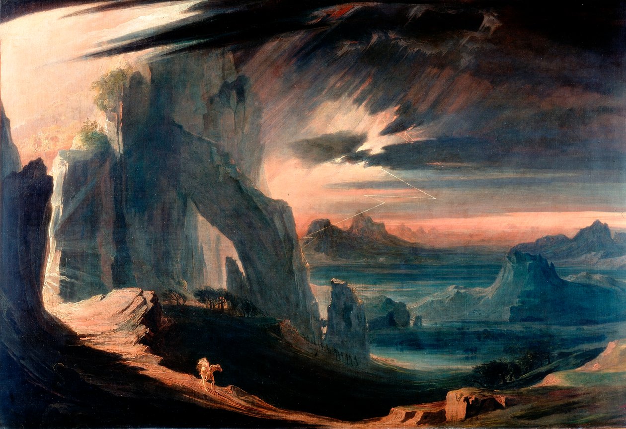 A Expulsão de Adão e Eva do Paraíso, 1823-27 de John Martin