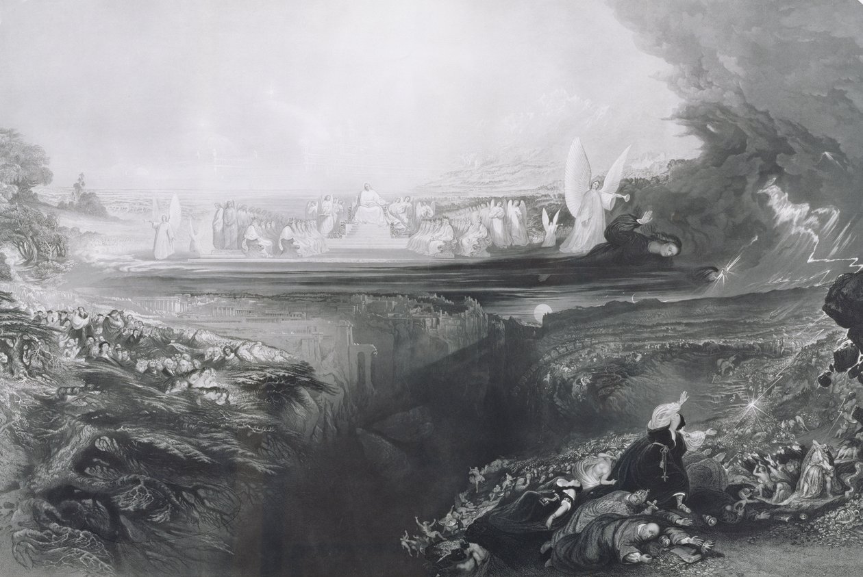 O último julgamento, gravado pelo bar de Charles Mottram (1807-76). por Thomas McLean, 1856 de John Martin
