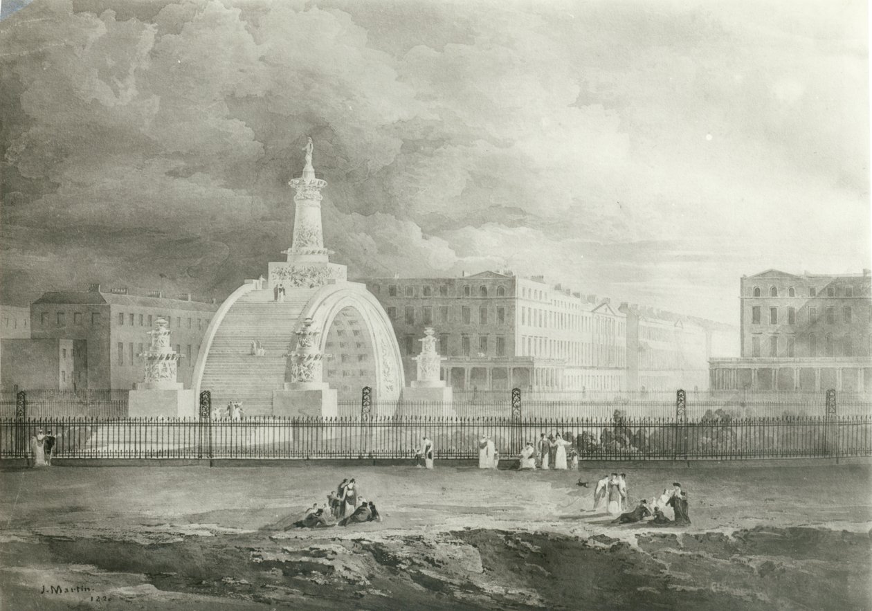 O Arco Triunfal proposto de Portland Place para Regent&39;s Park, 1820 (litografia) de John Martin