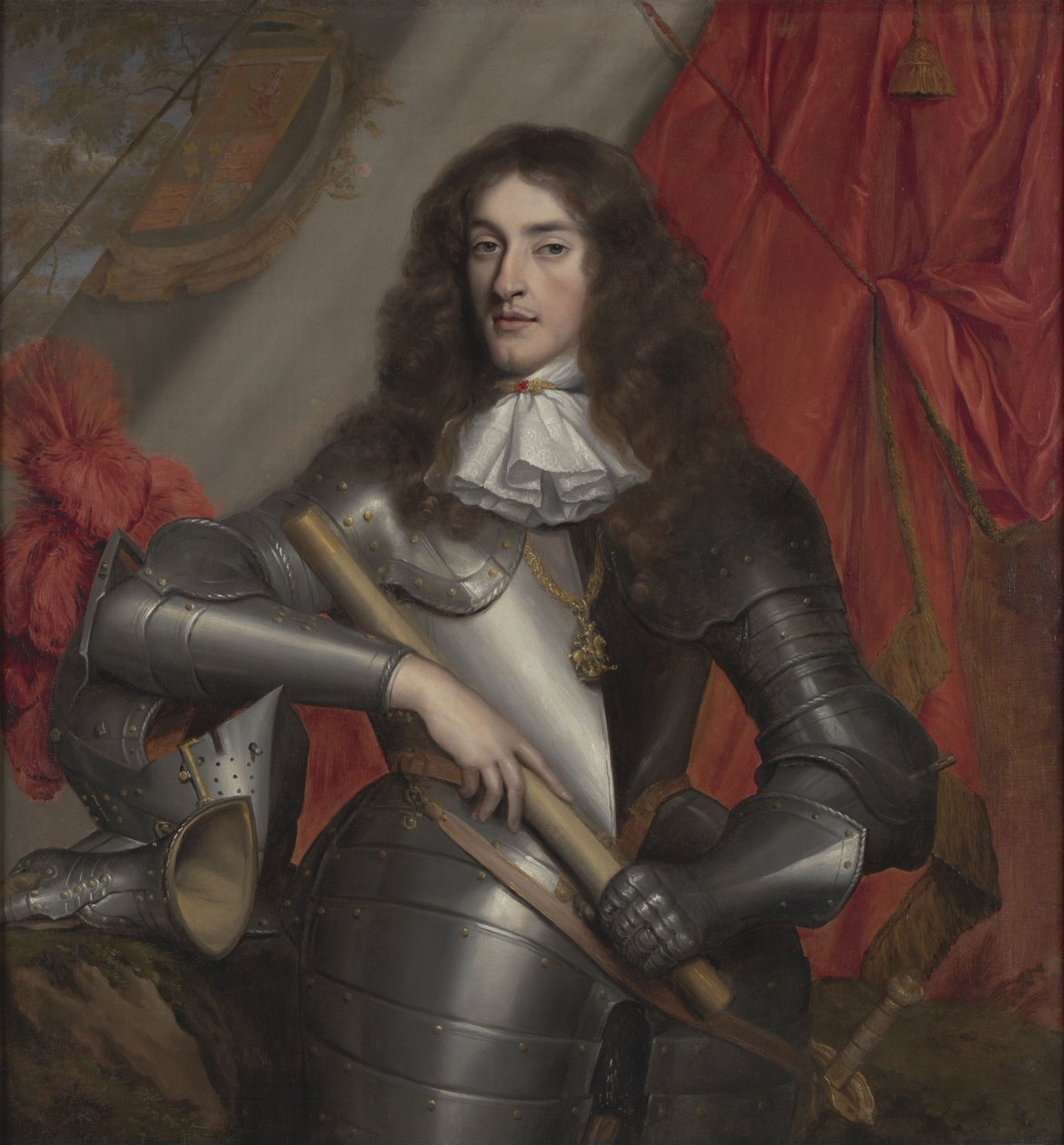 Retrato do rei Jaime II e VII em armadura como duque de York (1633-1701) de John Michael Wright