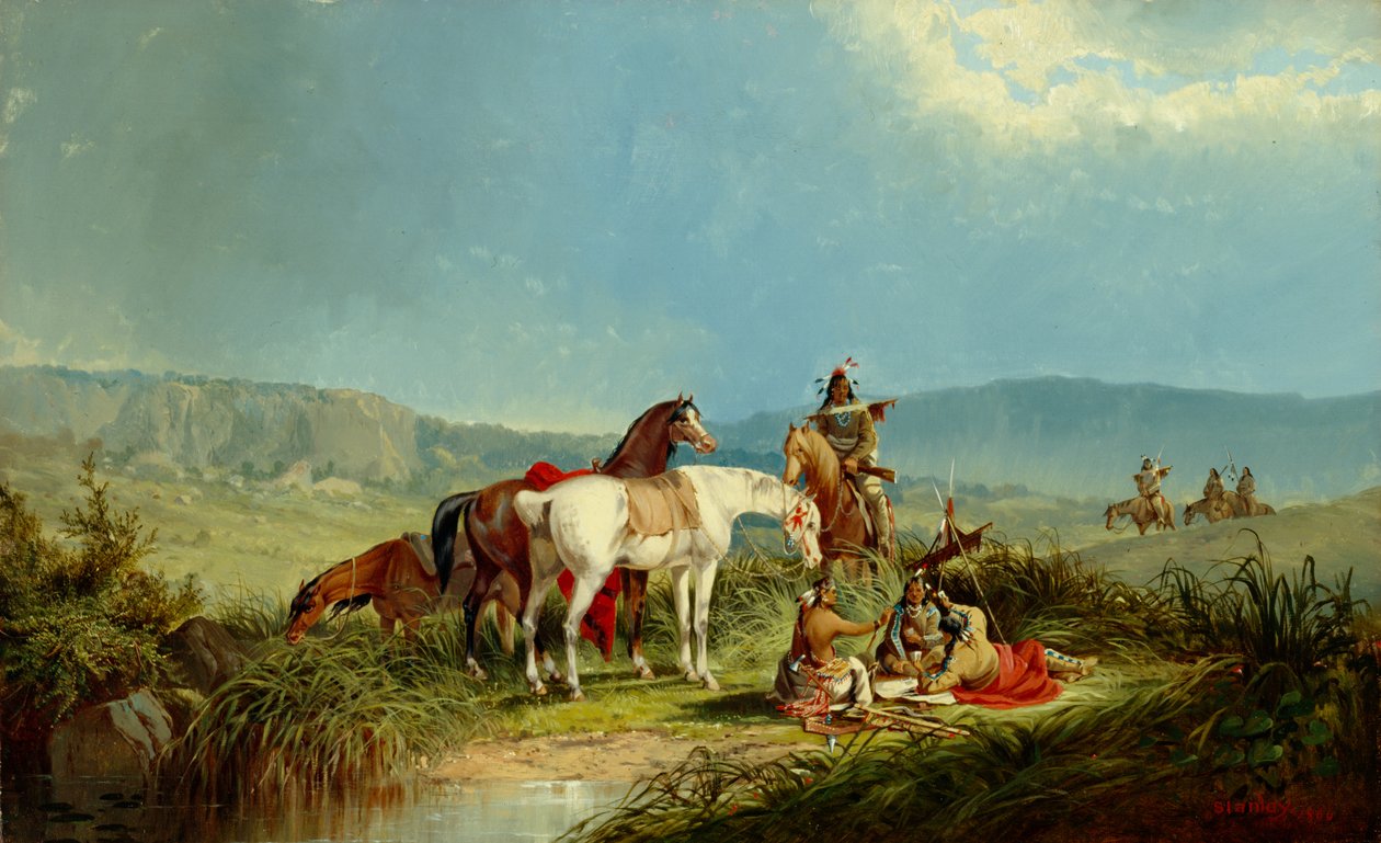 Índios jogando cartas, 1866 de John Mix Stanley