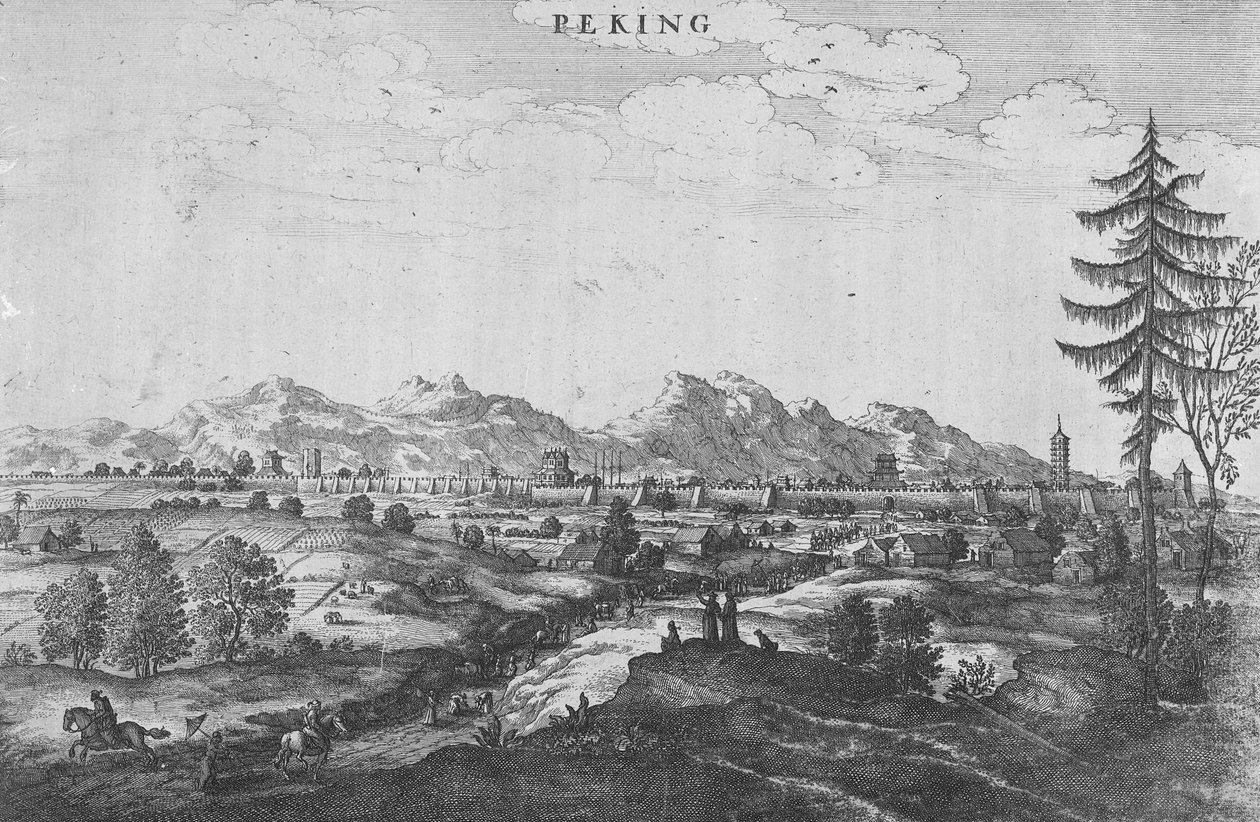 Pequim, uma ilustração de "Uma Embaixada para a China", de Jan Nieuhof, publicou 1665 de John Ogilby