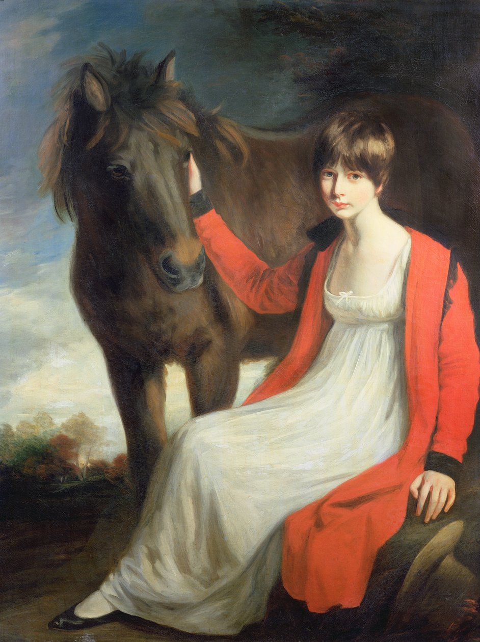 Retrato da senhorita Emily Beauchamp com seu pônei de John Opie
