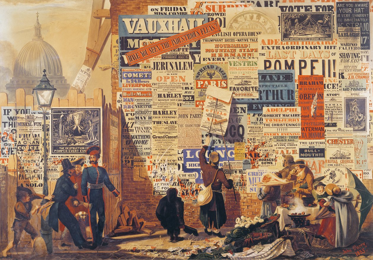 O homem do pôster, 1835 de John Orlando Parry