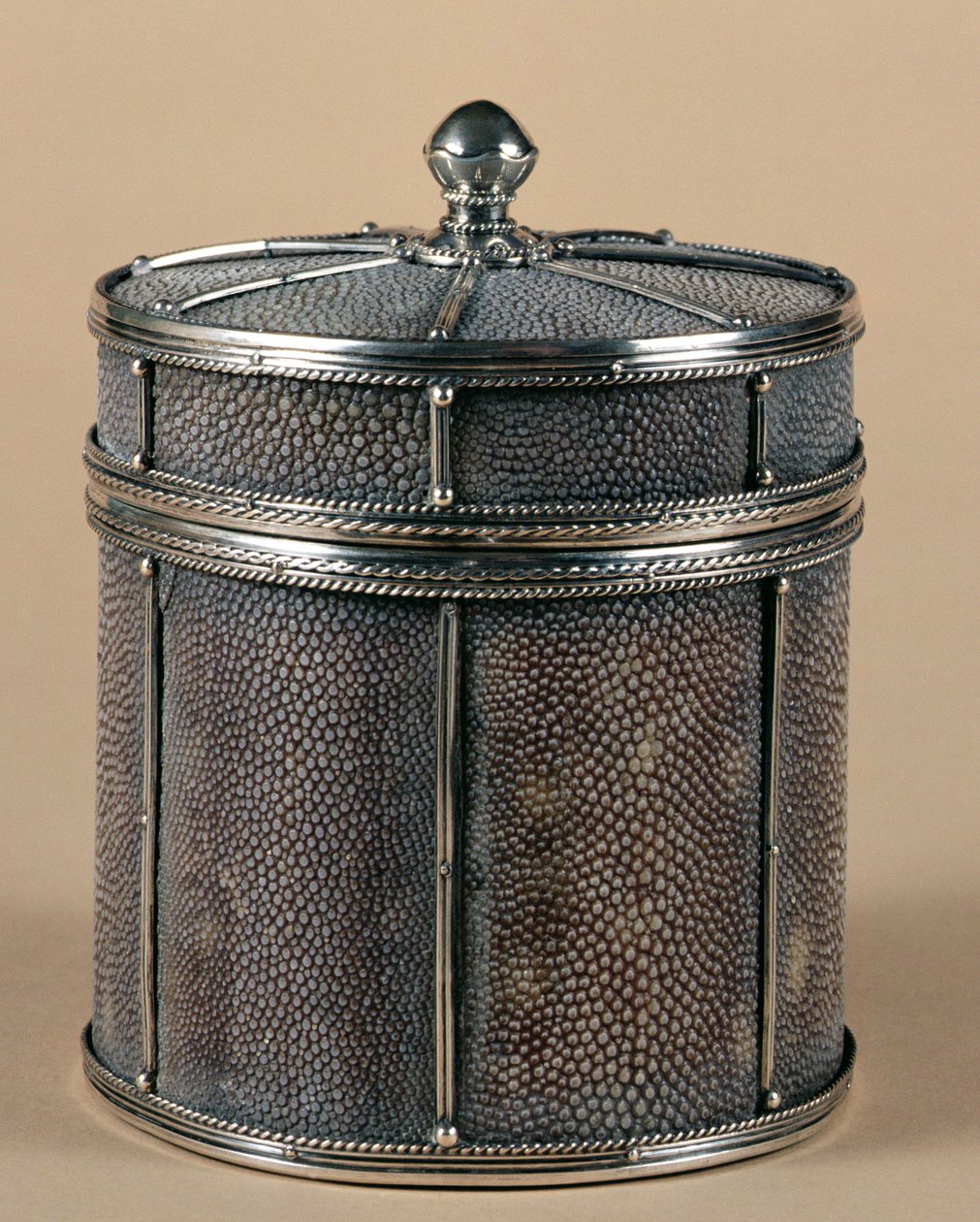Caixa de cigarro com laterais shagreen, 1928 (prata) de John Paul Cooper