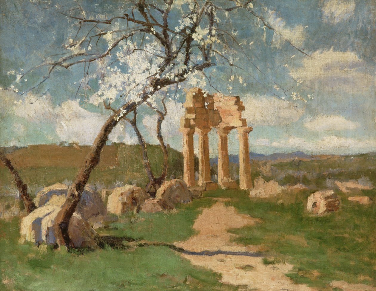 Amendoeiras e Ruínas, Sicília, c.1887 de John Russell