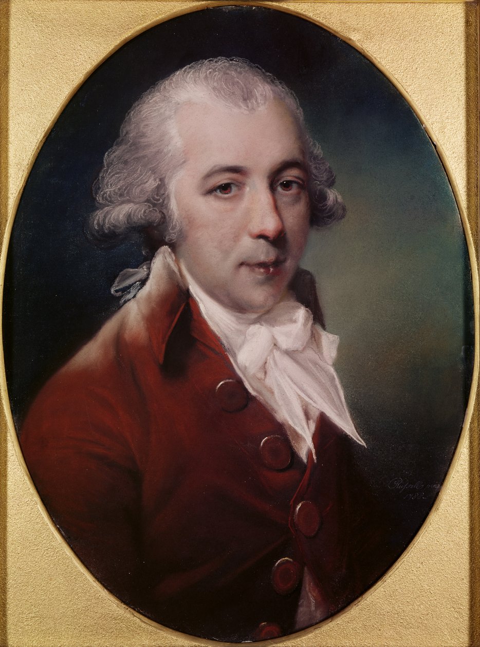 Retrato de Richard Brinsley Sheridan (1751-1816) 1788 (pastel em papel cinza) de John Russell