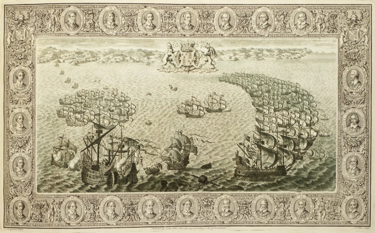 Armada (gravura de uma tapeçaria), 1739 de John Pine
