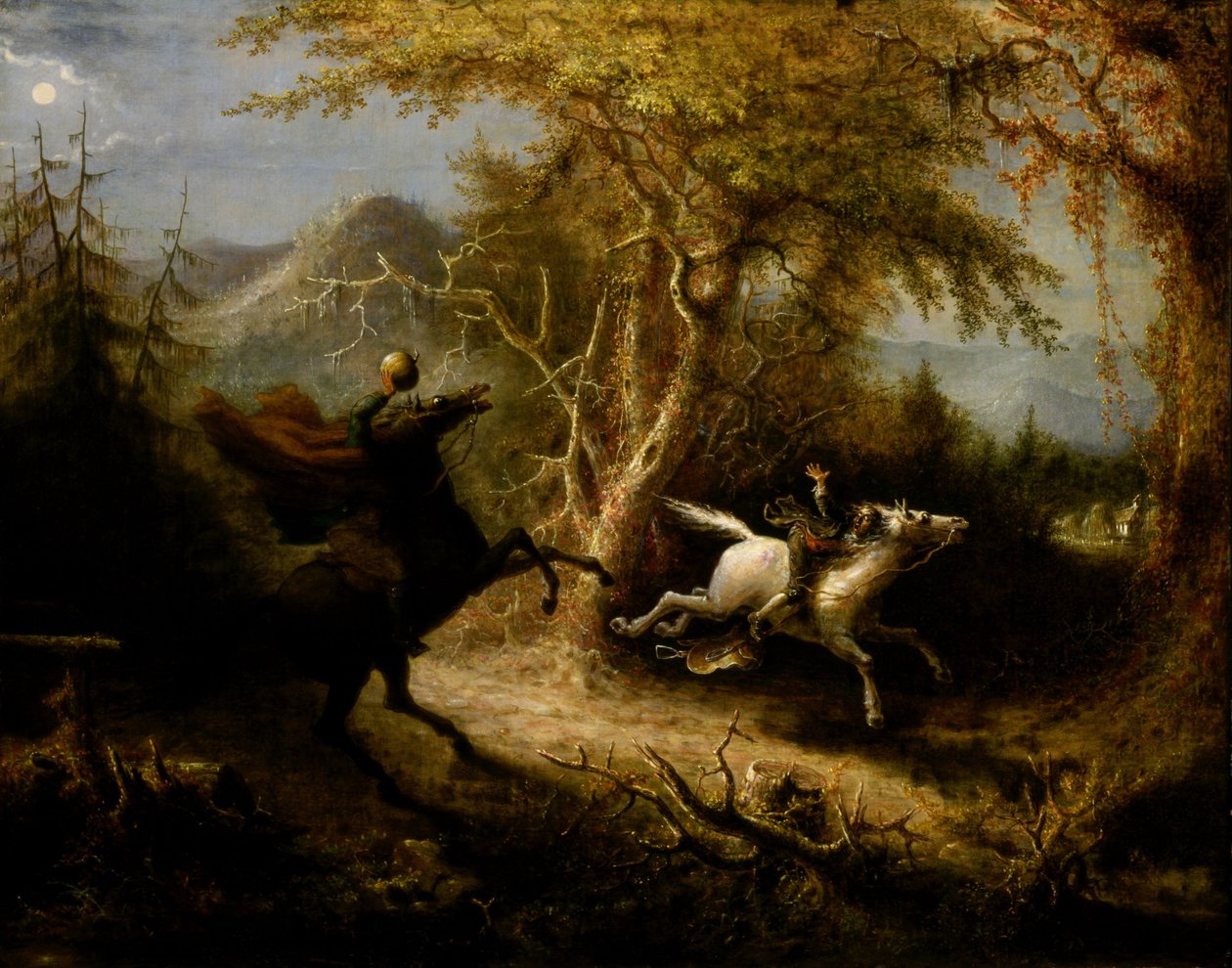 O Cavaleiro Sem Cabeça Prosseguindo Ichabod Crane de John Quidor