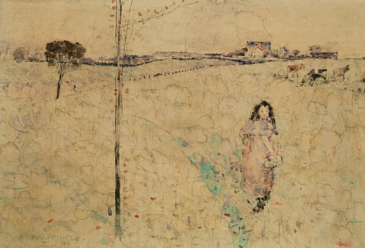Menina em um prado, 1892 de John Quinton Pringle