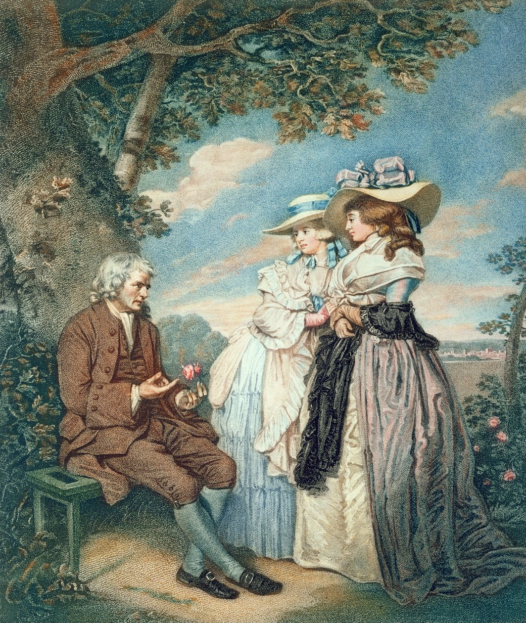 The Moralist, 1787 (gravura de stipple colorido à mão) de John Raphael Smith