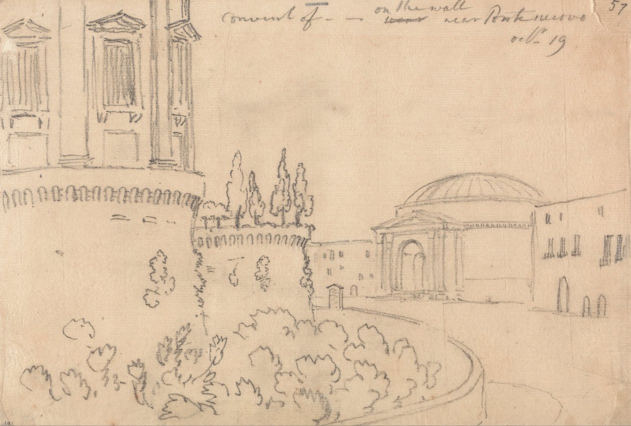 Convento perto de Ponte Nuovo, 19 de outubro de John Robert Cozens
