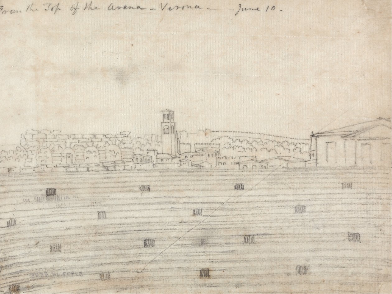 Do alto da arena, Verona de John Robert Cozens
