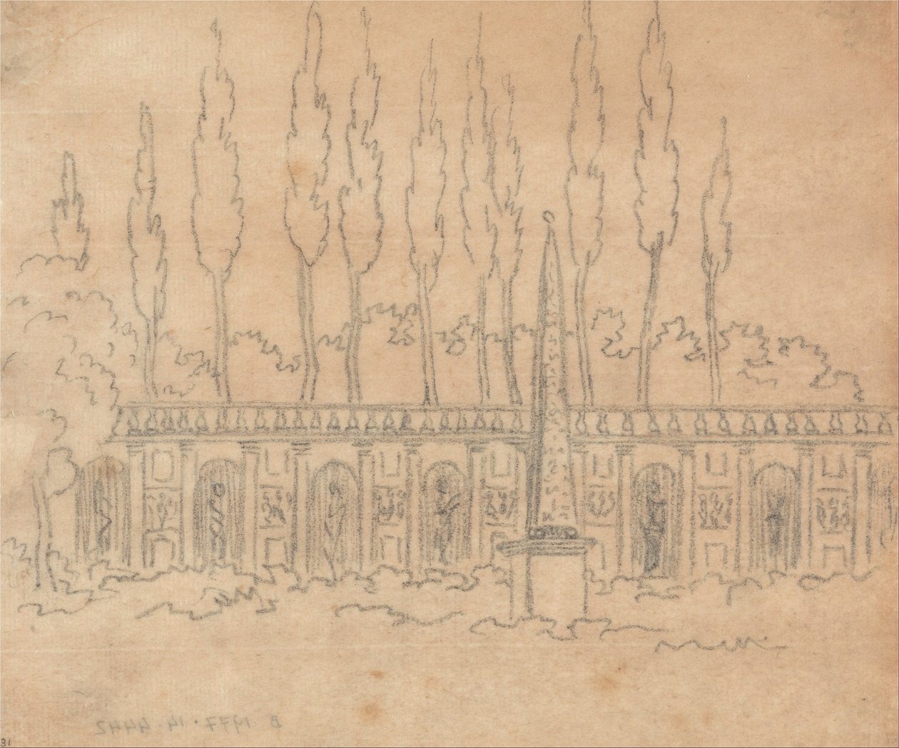 No jardim de uma villa de John Robert Cozens