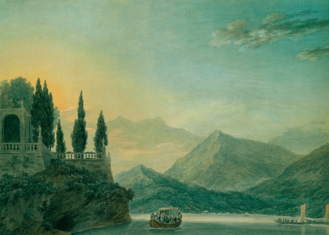 Isola Bella, Lago Maggiore, ao entardecer de John Robert Cozens