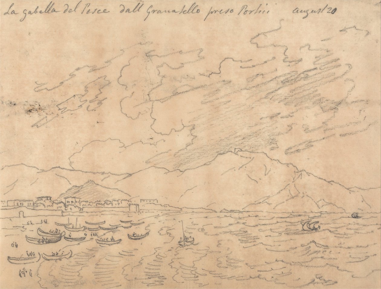 A Gabella do Peixe das Fezes Tomadas Portici, 20 de agosto de John Robert Cozens